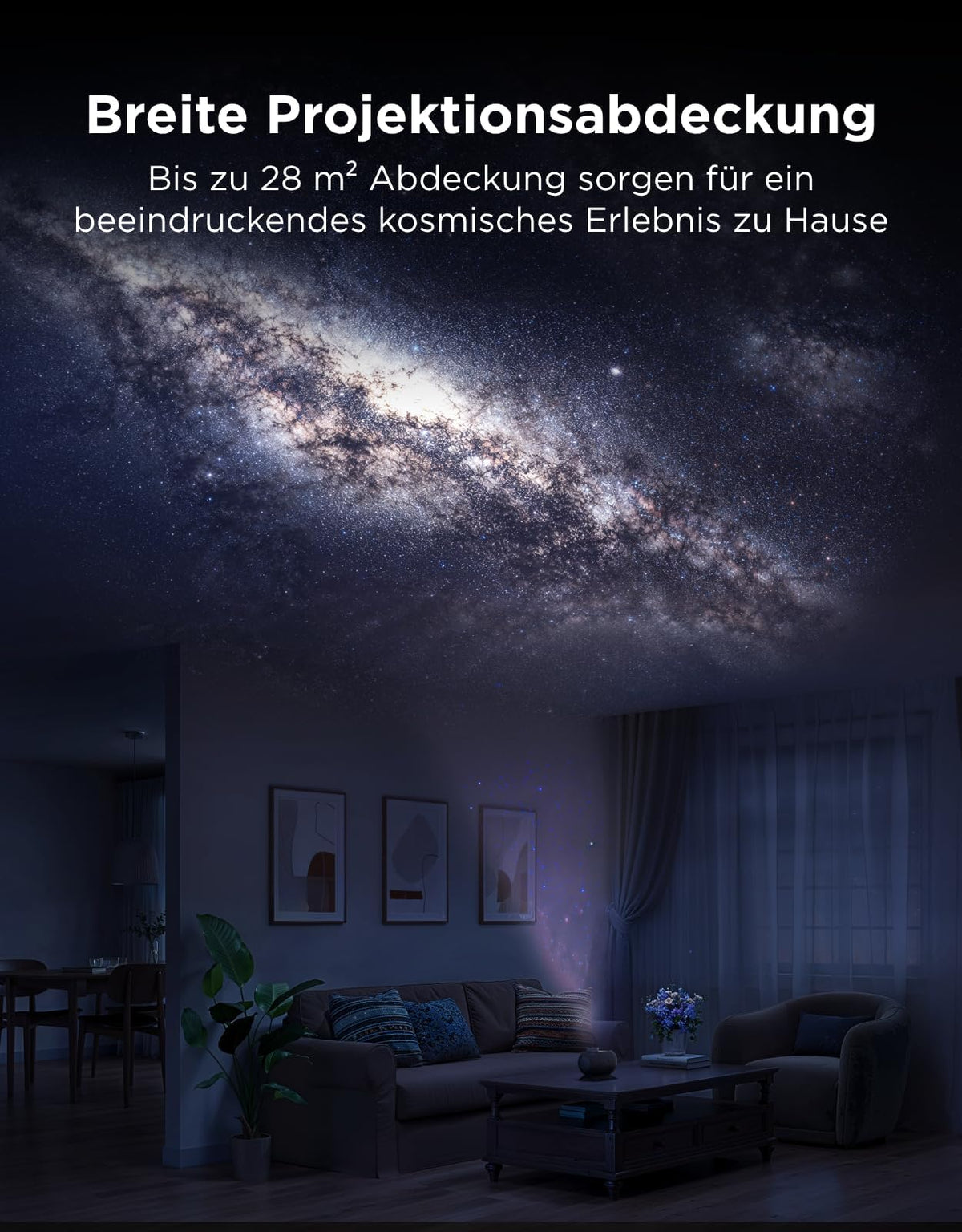 Sternenhimmel-Projektor Planetarium Galaxy mit 8 Filmdiscs, 4-Megapixel-HD-Objektiv und App-Steuerung