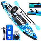 Planche SUP gonflable 330 x 76 x 15 cm avec siège kayak pagaie réglable 3 ailerons support caméra charge 150 kg