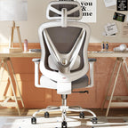 Chaise de bureau ergonomique V Chair Vchair-GR avec support lombaire 3D accoudoirs réglables 3D appui-tête réglable dossier en maille blanc