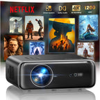 Vidéoprojecteur 4K Smart avec Netflix WiFi 6 Bluetooth HDR10 1500 ANSI FHD 1080P autofocus correction trapèze Home Cinéma