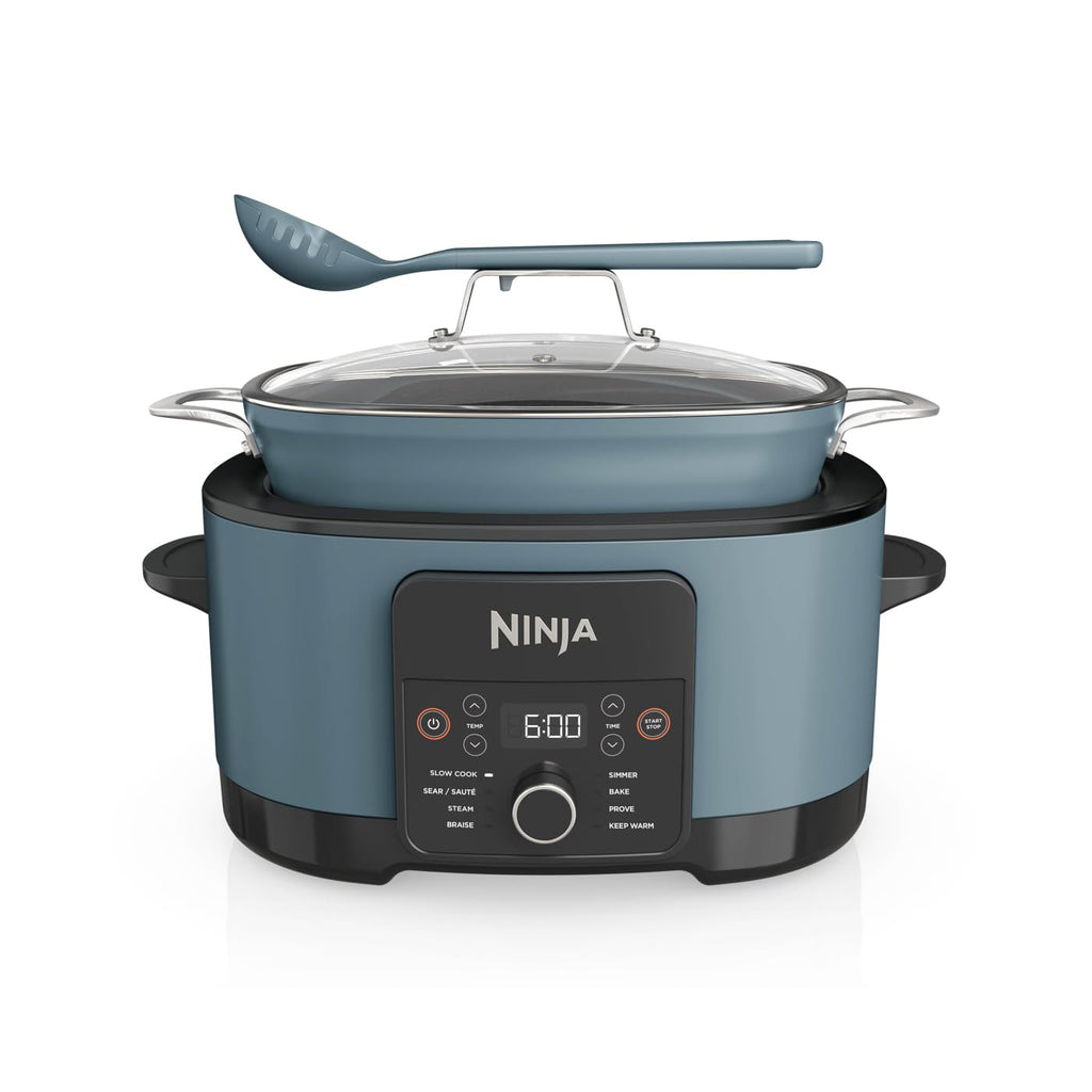 Multikocher 8-in-1 mit 8 l Fassungsvermögen für bis zu 8 Portionen, 1200 W, antihaftbeschichteter und spülmaschinenfester Kochtopf, in Meersalzgrau