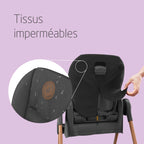 Chaise haute bébé évolutive Minla 2713750110 réglable 9 hauteurs 5 inclinaisons pliable jusqu'à 60 kg Essential Graphite