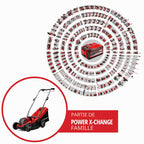 Tondeuse à gazon sans fil GE-CM 18/33 Li Power X-Change 18V largeur de coupe 33 cm avec batterie 4,0 Ah et chargeur