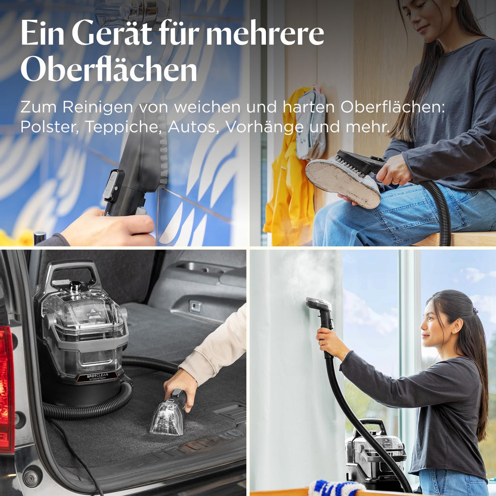 Teppich- und Polsterreiniger SpotClean HydroSteam 3689N mit Dampf- und Waschfunktion, 1000 W, 1,9 l/1,5 l Doppelbehälter