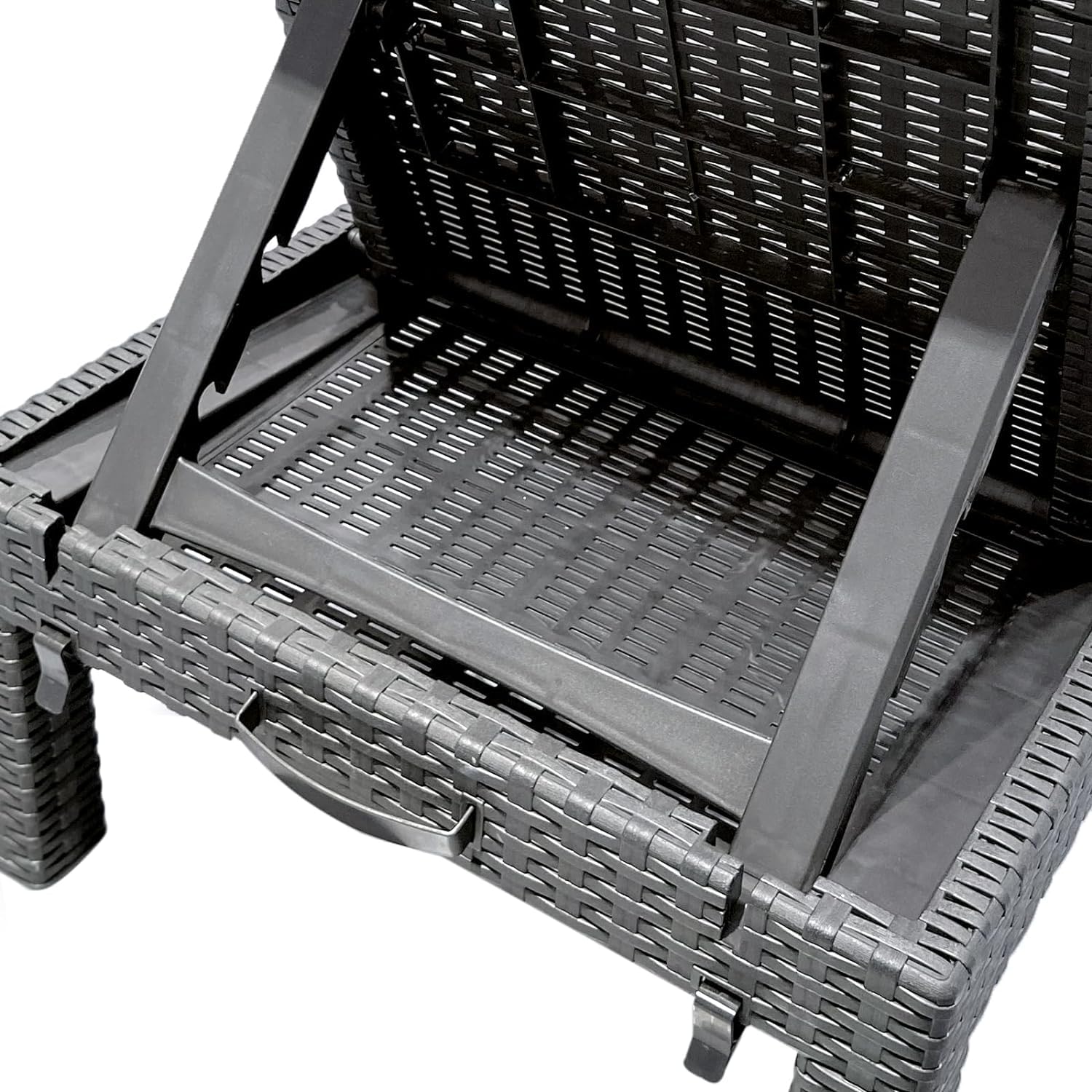 Bain de soleil jardin pliable dossier réglable en résine imitation rotin avec coussin lot de 2 dimensions 186 x 60 x 29 cm