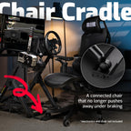 Lenkradständer Wheel Stand 2.0 mit Gaming-Sitz-Schale, zusammenklappbar, kompatibel mit Logitech, Thrustmaster und Fanatec