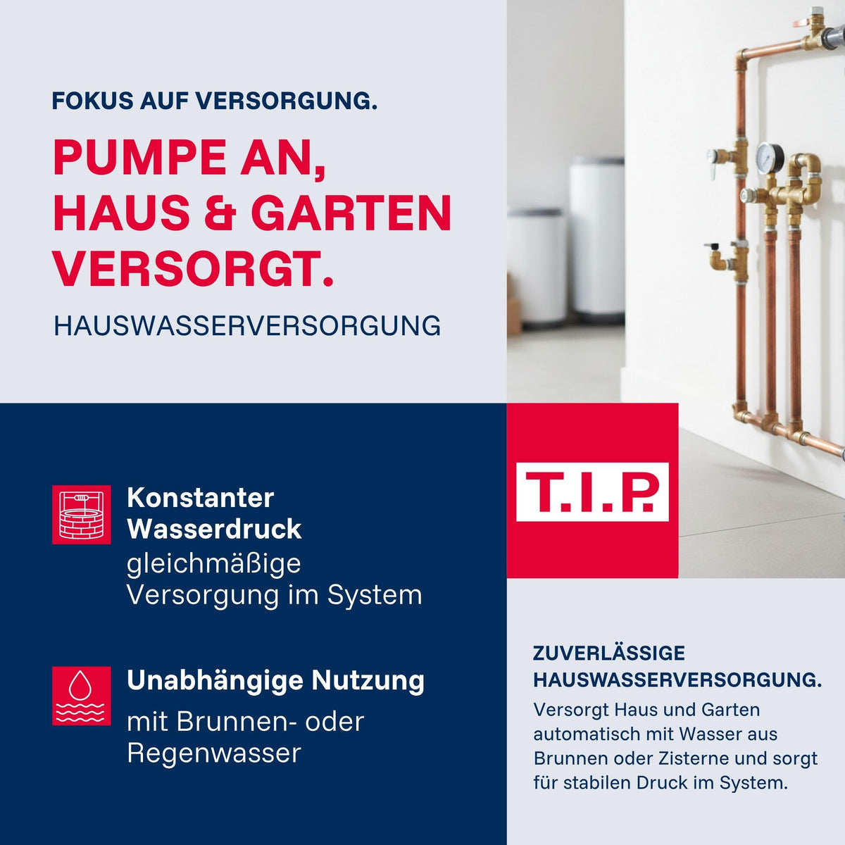 Hauswasserwerk HWW INOX 1300 Plus F mit Edelstahl-Druckkessel, 1200 W Jet-Pumpe, 4350 l/h, 50 m Förderhöhe und Vorfilter