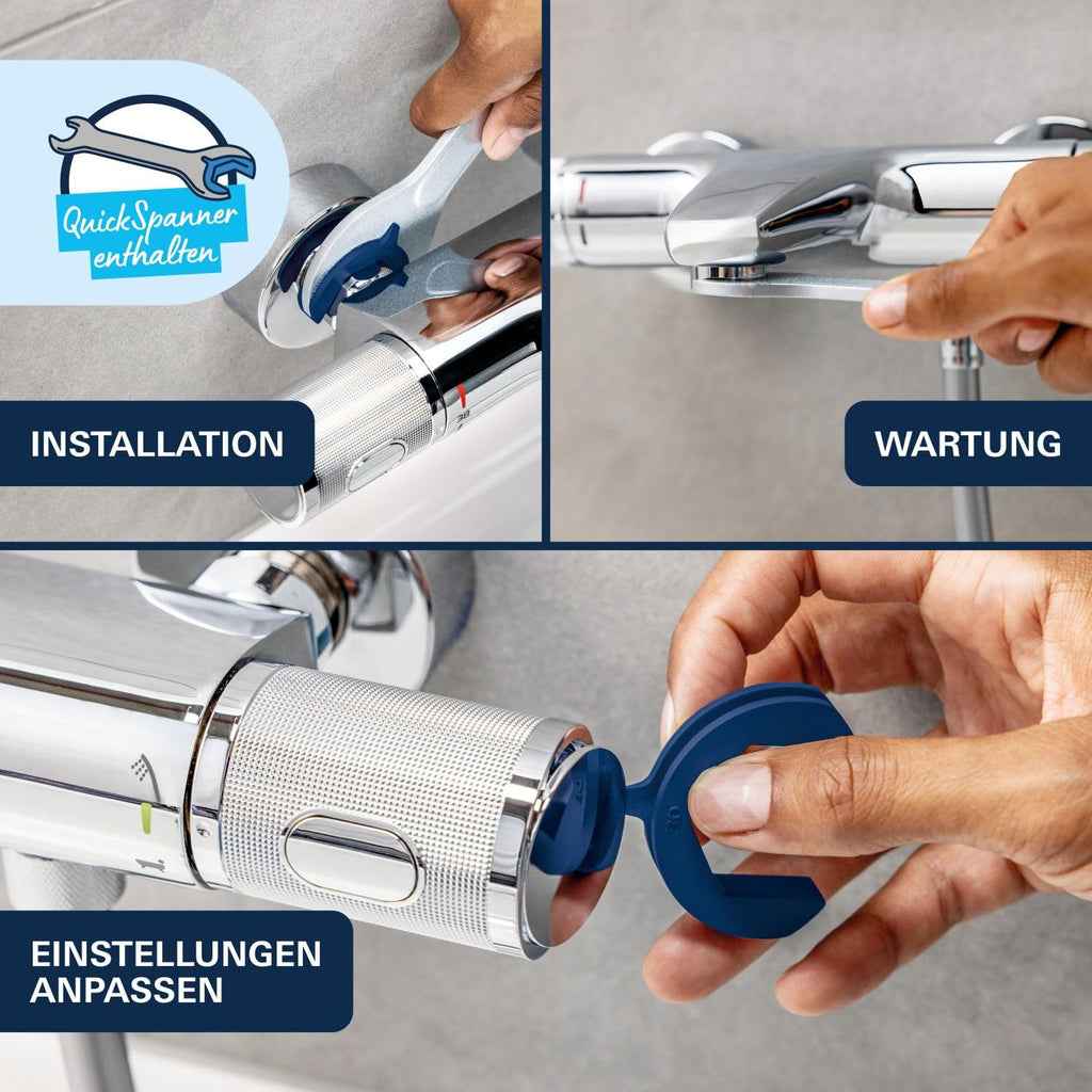 Thermostat-Wannenarmatur Precision Feel 34788000 wassersparend mit Sicherheitssperre bei 38 °C kühler Oberfläche Chrom
