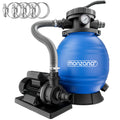 Pompe de filtration à sable piscine 10,2 m³/h auto-amorçante avec réservoir 25 L vanne 7 voies raccords 32 38 mm