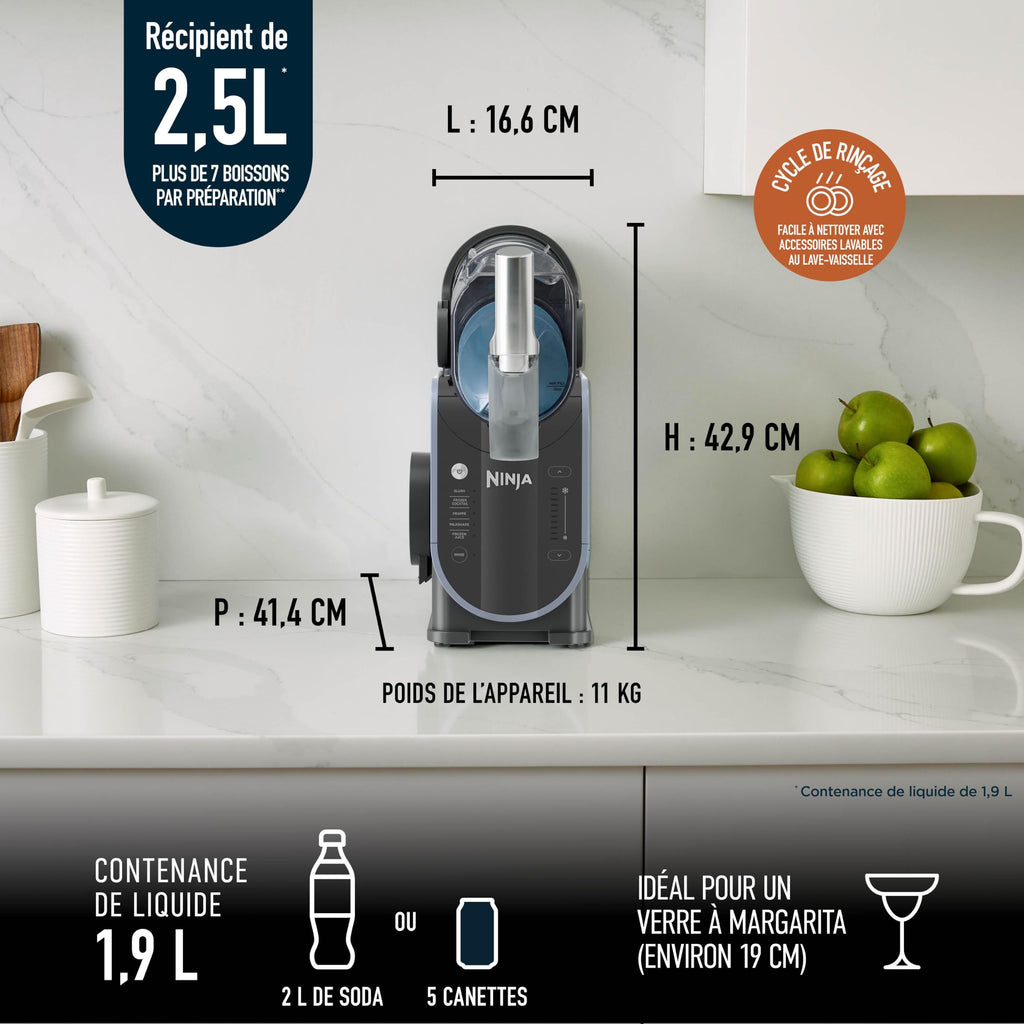 Machine à boissons glacées FS301EU 1,9L avec 5 programmes pour granités cocktails glacés frappés et milkshakes