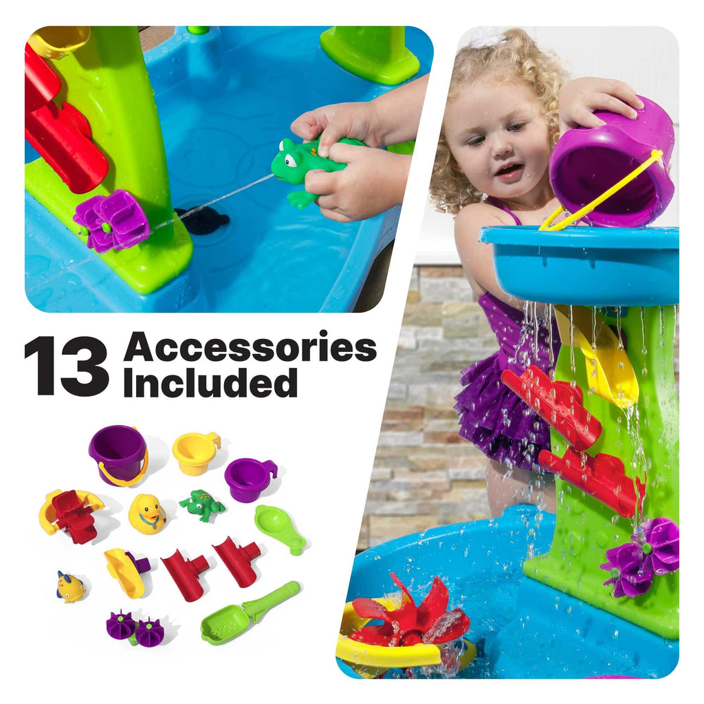 Table d'eau enfant extérieure Rain Shower Splash avec accessoires 13 pièces jeu aquatique jardin modèle 874699