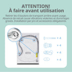 Lave-linge CFE12EW80/W-FR 8kg moteur BLDC 1400 tr/min classe énergétique A 15 programmes vapeur