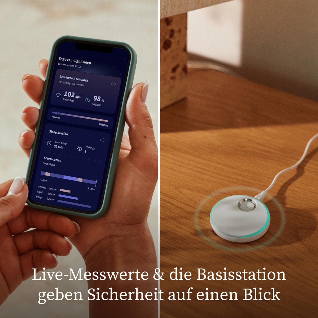 Babyüberwachungssocke mit App Dream Sock 0–18 Monate Herzfrequenz Sauerstoffwerte Schlaftracking Echtzeit-Benachrichtigungen Rosa
