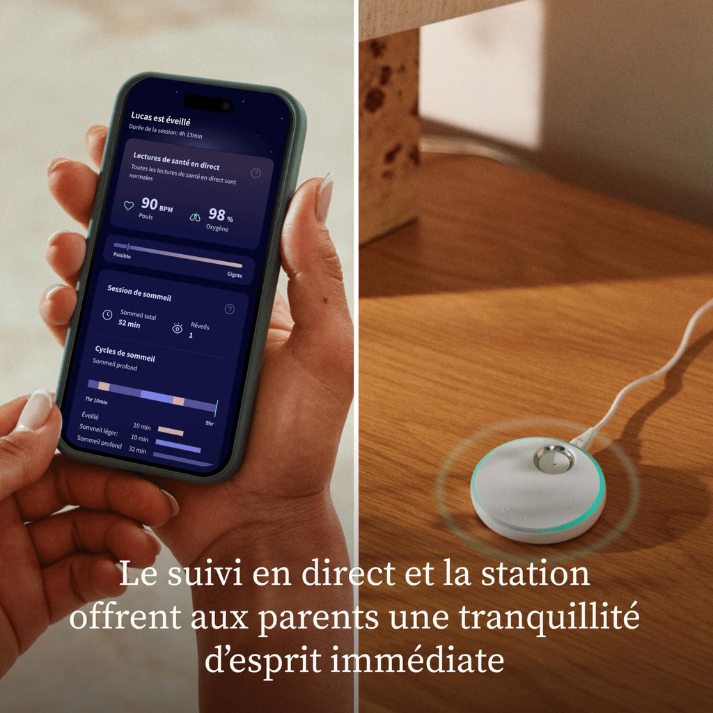 Moniteur bébé intelligent Dream Sock suivi fréquence cardiaque oxygène sommeil en temps réel WiFi Bluetooth rose
