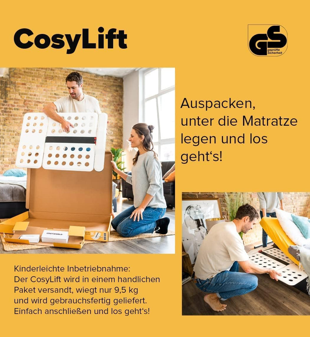 Elektrisch verstellbarer Lattenrost-Aufsatz für Matratzen bis 110 cm mit Motor und Handschalter, hebt bis 150 kg