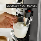 Krups Harmony, Machine espresso entièrement automatique avec buse vapeur, 4 boissons, Mousseur à lait manuel, Charbon, EA508BE0, Gris Coal