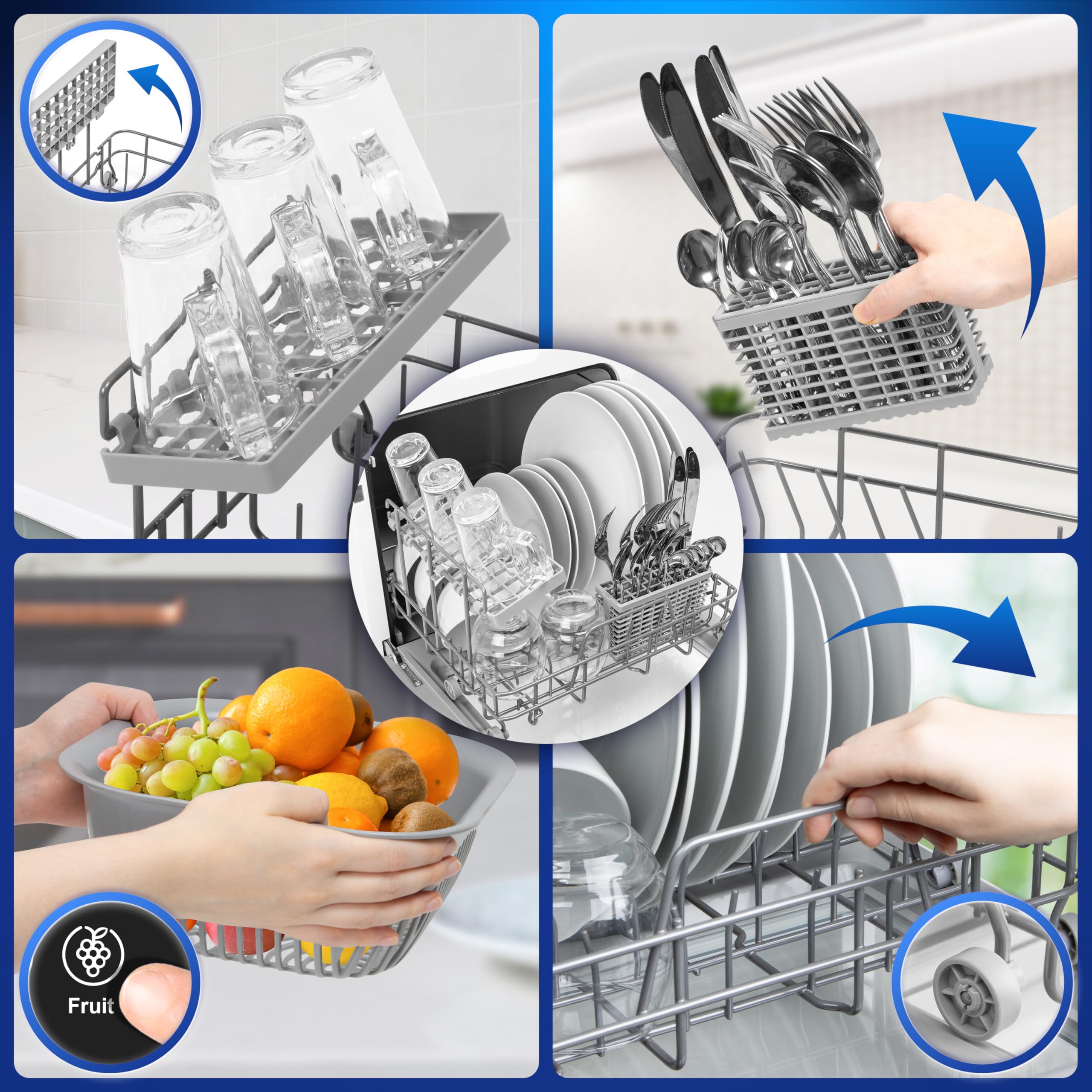 Lave-vaisselle de table DW5 BK 950W compact 7 programmes de lavage écran tactile séchage