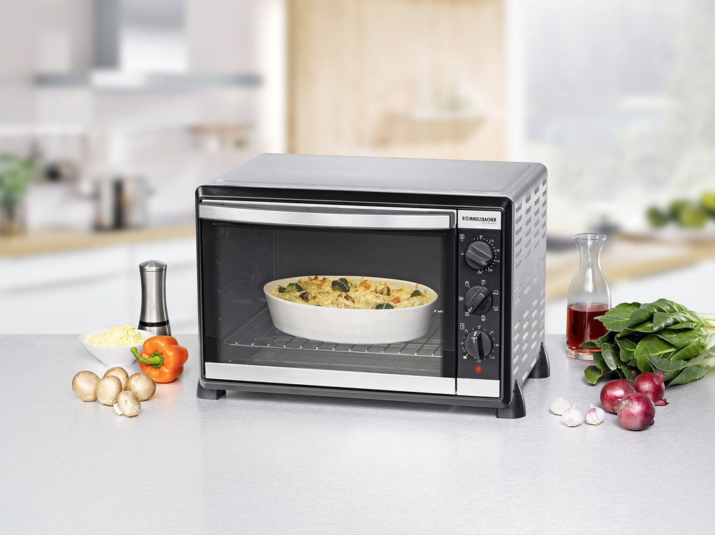 Back & Grill Ofen BG 1805/E, 42 Liter Edelstahl, 7 Heizarten, 80-230 °C, mit Drehspieß und Zubehör