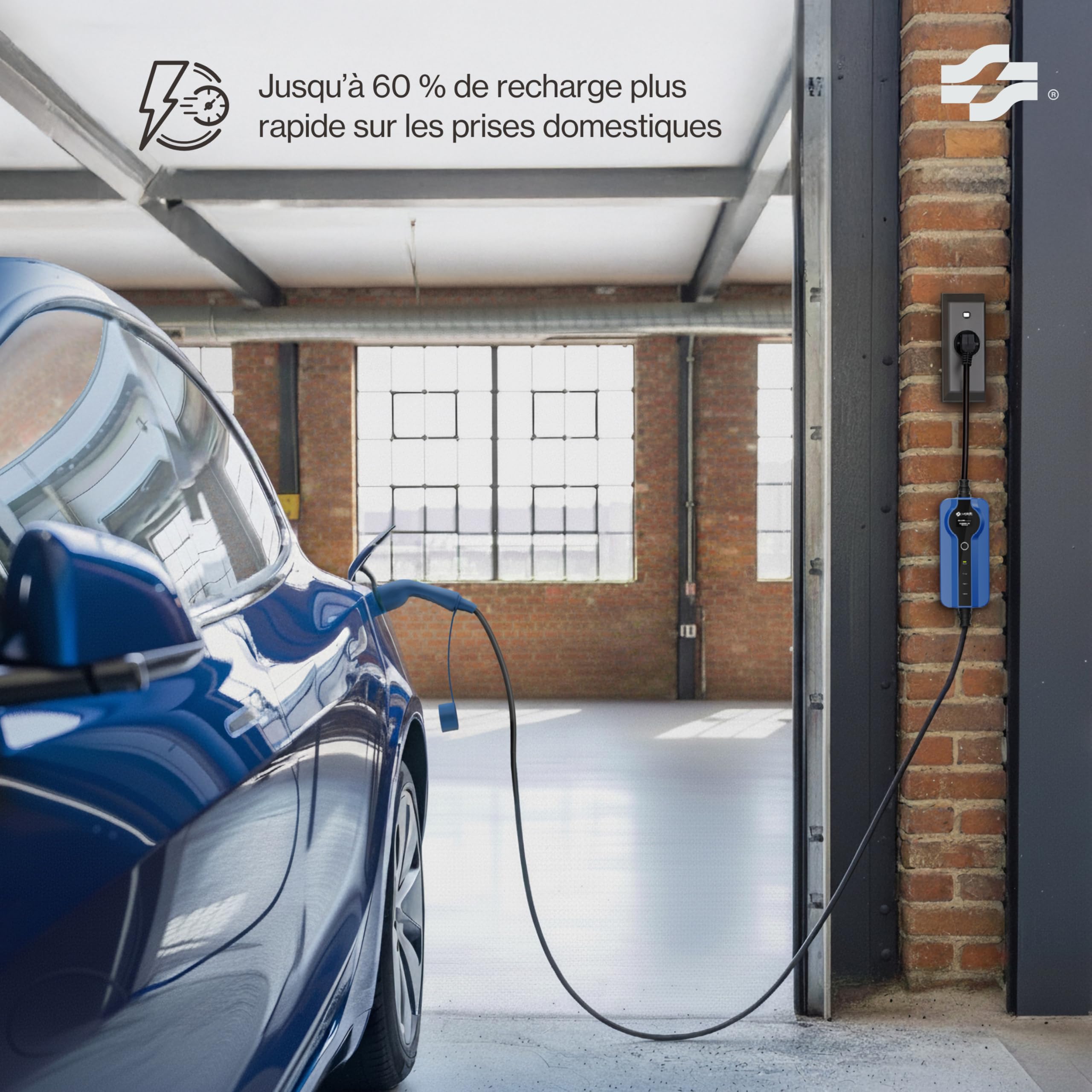 Câble de recharge Type 2 Schuko 3,7 kW réglable 8A 16A avec affichage numérique pour voiture électrique longueur 5 m