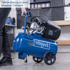 Druckluftkompressor HC53DC, 2200 W, 50 L Kessel, 10 bar, 412 L/min Ansaugleistung, ölgeschmiert, Doppelzylinder