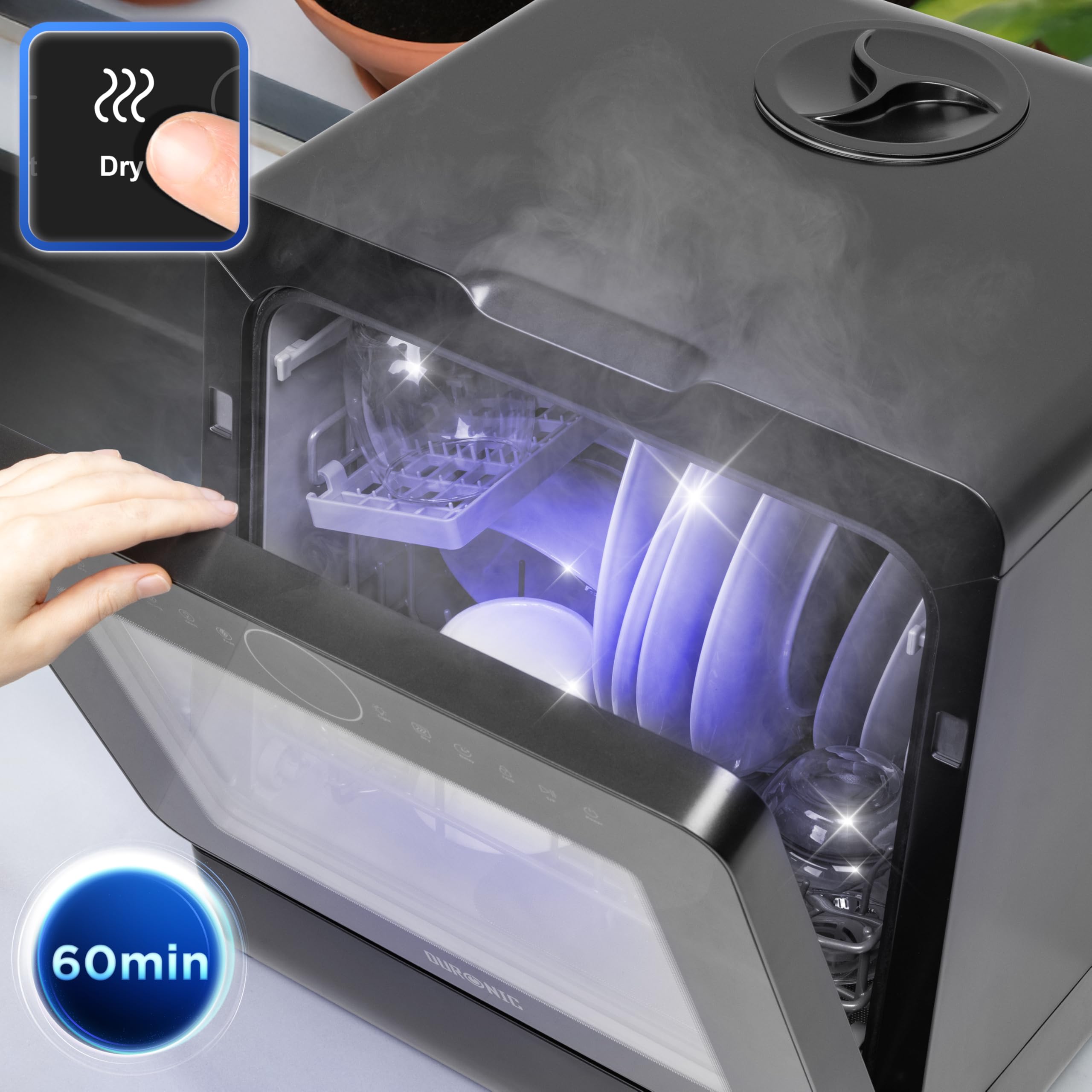 Lave-vaisselle de table DW5 BK 950W compact 7 programmes de lavage écran tactile séchage