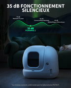 Litière chat autonettoyante PURA MAX 2 avec nettoyage automatique capacité 76L contrôle application