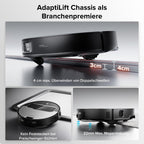 Saugroboter mit Wischfunktion und OmniGrip-Arm, 22.000 Pa Saugkraft, 80 °C Heißwasser-Moppwäsche, KI-gestützte Navigation
