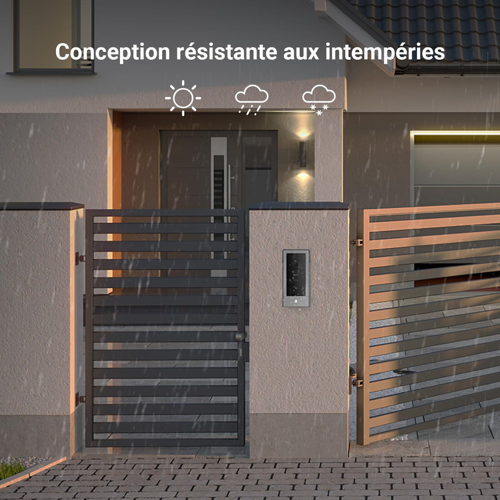 Visiophone connecté WiFi CP5 écran tactile 7 pouces installation 2 fils 1080p audio bidirectionnel vision nocturne