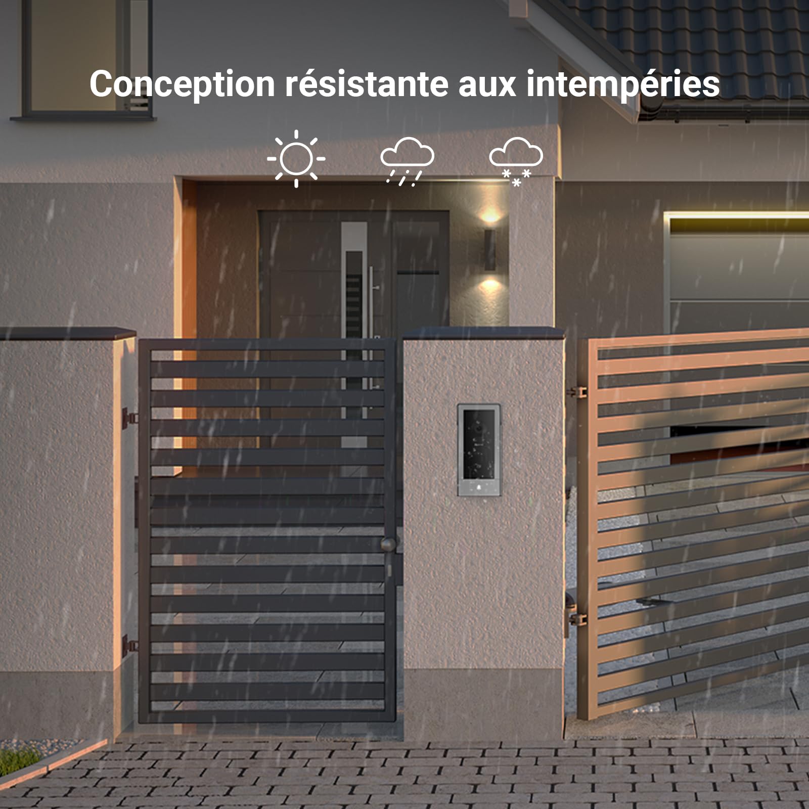 Visiophone connecté WiFi CP5 écran tactile 7 pouces installation 2 fils 1080p audio bidirectionnel vision nocturne