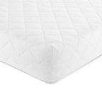Babybett 120 x 60 cm Modell Jacob aus Kiefernholz mit Schublade Matratze Sicherheitsbarriere und verstellbarer Höhe Weiß