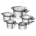 Kochtopf-Set Simplify 5-teilig mit integriertem Sieb Induktion Edelstahl Grau 16 bis 24 cm 1,5 bis 6 L