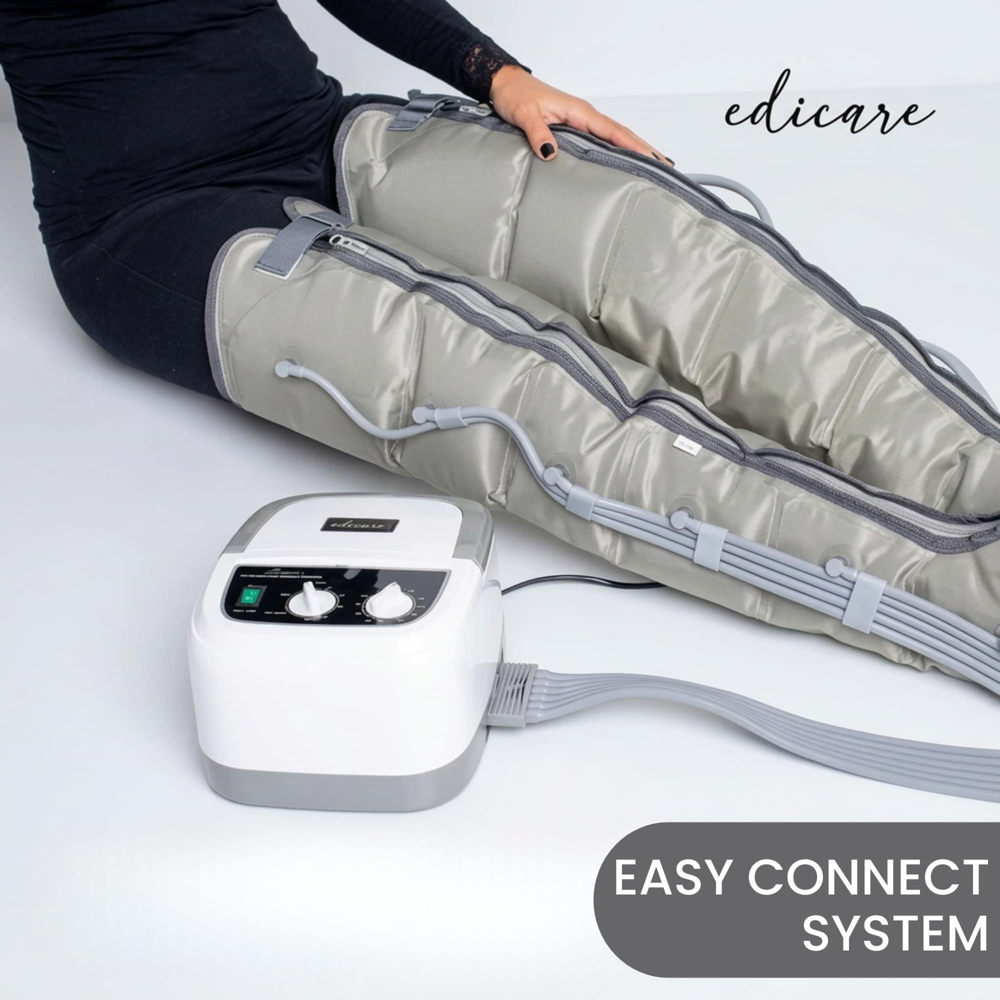 Appareil de pressothérapie jambes et pieds EDIC-0086 massage par compression drainage lymphatique avec boucles de jambe