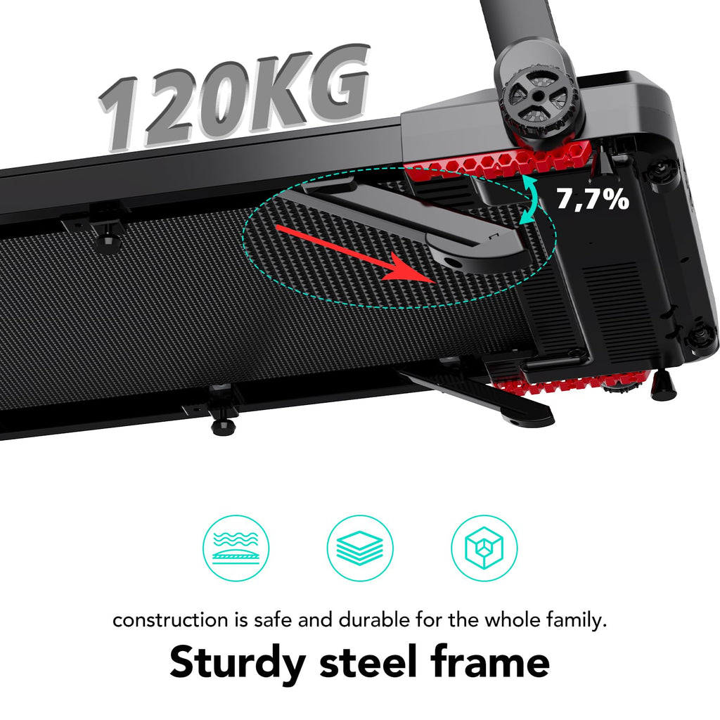 Tapis de course pliable CS-WP9 vitesse 12 km/h écran LED Bluetooth support tablette capacité 120 kg