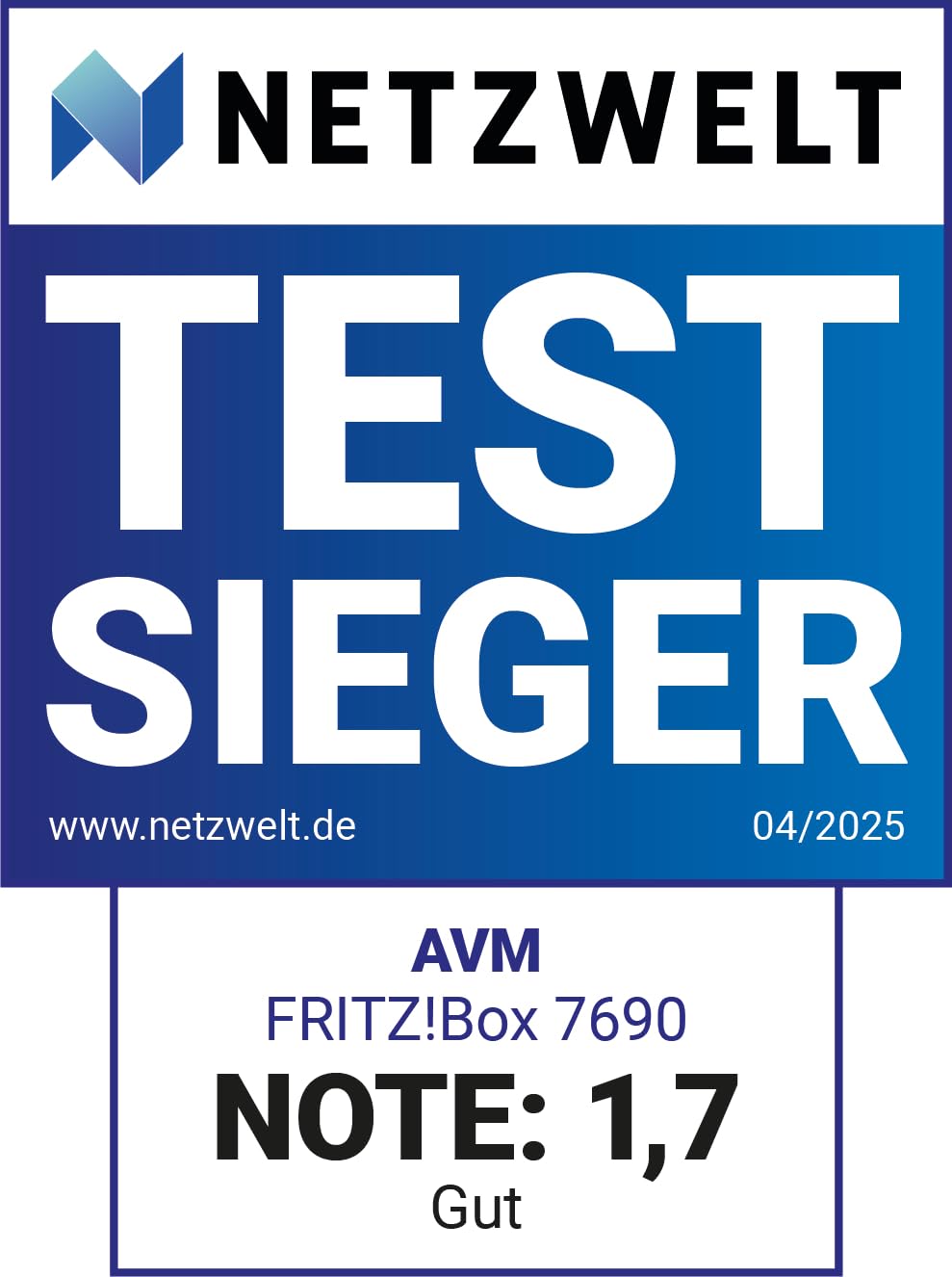 DSL-Router 7690 Wi-Fi 7 bis zu 7,1 GBit/s Dualband DSL Ethernet WAN Mesh Zigbee DECT Basis