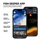 Fischfinder Echolot mit Tiefenmesser und GPS-Sender für Kajak, Boot und Eisangeln