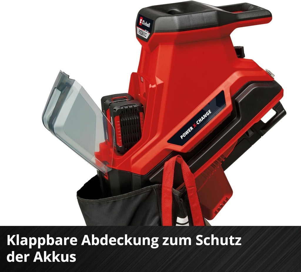 Akku-Messerhäcksler REDAXXO 36/25 mit 36-V-Twin-Pack-Technologie, für Äste bis 25 mm, inkl. 55-L-Fangsack