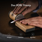 Rollschleifer Messerschärfer aus Eiche mit Diamant- und Keramikscheibe, magnetischer Schleiflehre sowie 15°- und 20°-Winkel
