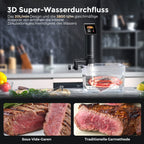 Sous Vide Garer Stick G330 mit WLAN, Präzisionskocher bis 90 °C, IPX7 wasserdicht, 1100 W, TFT-Touchdisplay und Timer