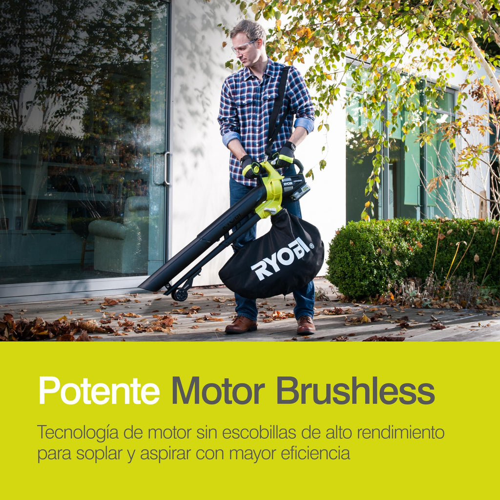 Akku-Laubsauger OBV18 18 V mit Brushless-Motor 2-in-1 Laubbläser und Laubsauger 10:1 Mulchfunktion ohne Akku und Ladegerät