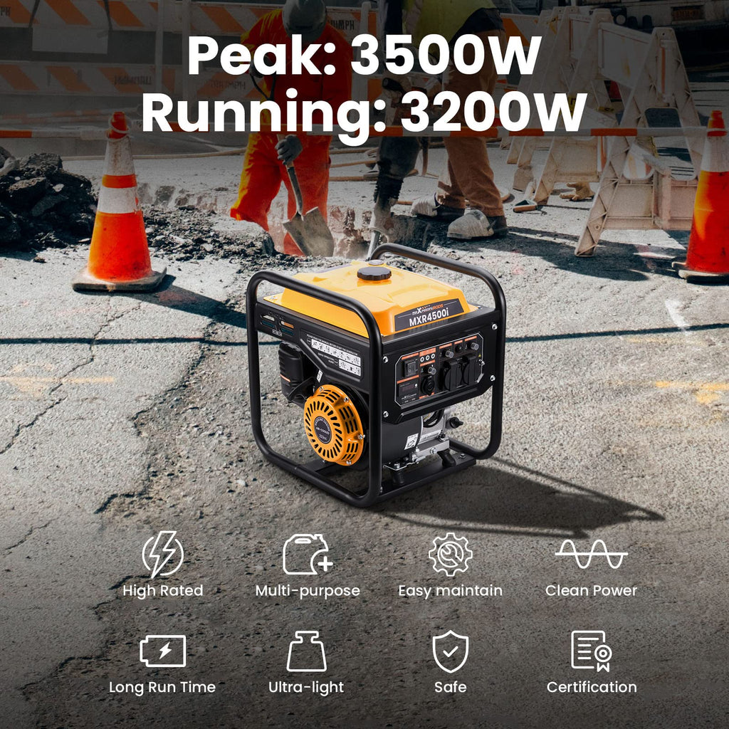 Générateur d'onduleur portable 3500 W à moteur 4 temps onde sinusoïdale pure pour alimentation électrique extérieure