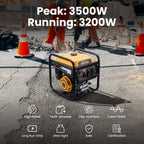 Générateur d'onduleur portable 3500 W à moteur 4 temps onde sinusoïdale pure pour alimentation électrique extérieure