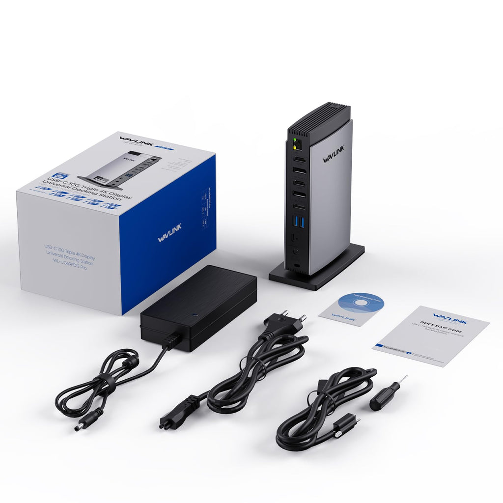 Dockingstation mit DisplayLink für Dreifach-Display, 3x HDMI und 2x DisplayPort, 4K bei 60 Hz