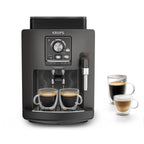 Krups Harmony, Machine espresso entièrement automatique avec buse vapeur, 4 boissons, Mousseur à lait manuel, Charbon, EA508BE0, Gris Coal
