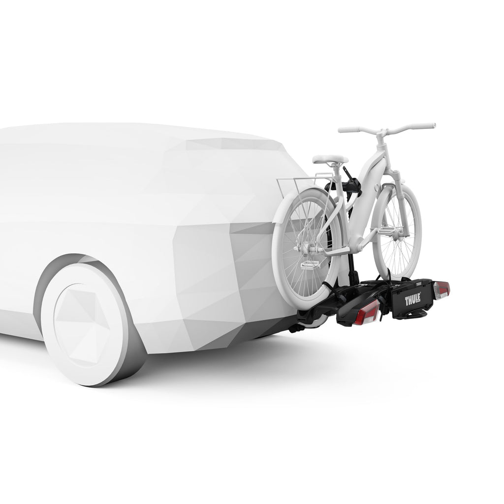 Fahrradträger für Anhängerkupplung faltbar für 3 Fahrräder mit integrierter Beleuchtung und Fahrradadapter Schwarz