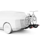 Fahrradträger für Anhängerkupplung faltbar für 3 Fahrräder mit integrierter Beleuchtung und Fahrradadapter Schwarz