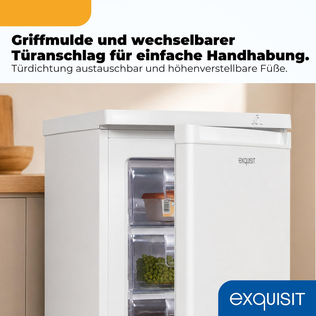 Gefrierschrank 91 l mit 4 Gefrierschubladen, GS512-040E, 4-Sterne, 85,5 x 55 x 58 cm, weiß