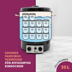 Einkochautomat WAT25-A aus Edelstahl mit Thermostat, Zeitschaltuhr und Auslaufhahn, 29 Liter, 1800 W, inkl. Einlegerost