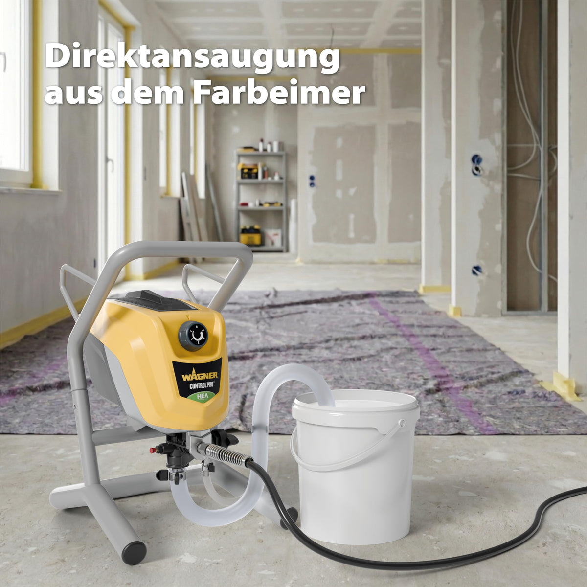 Airless Farbsprühsystem Control Pro 250 M mit 110 bar Druck und 9 m Schlauch für Wandfarben, Lacke und Lasuren