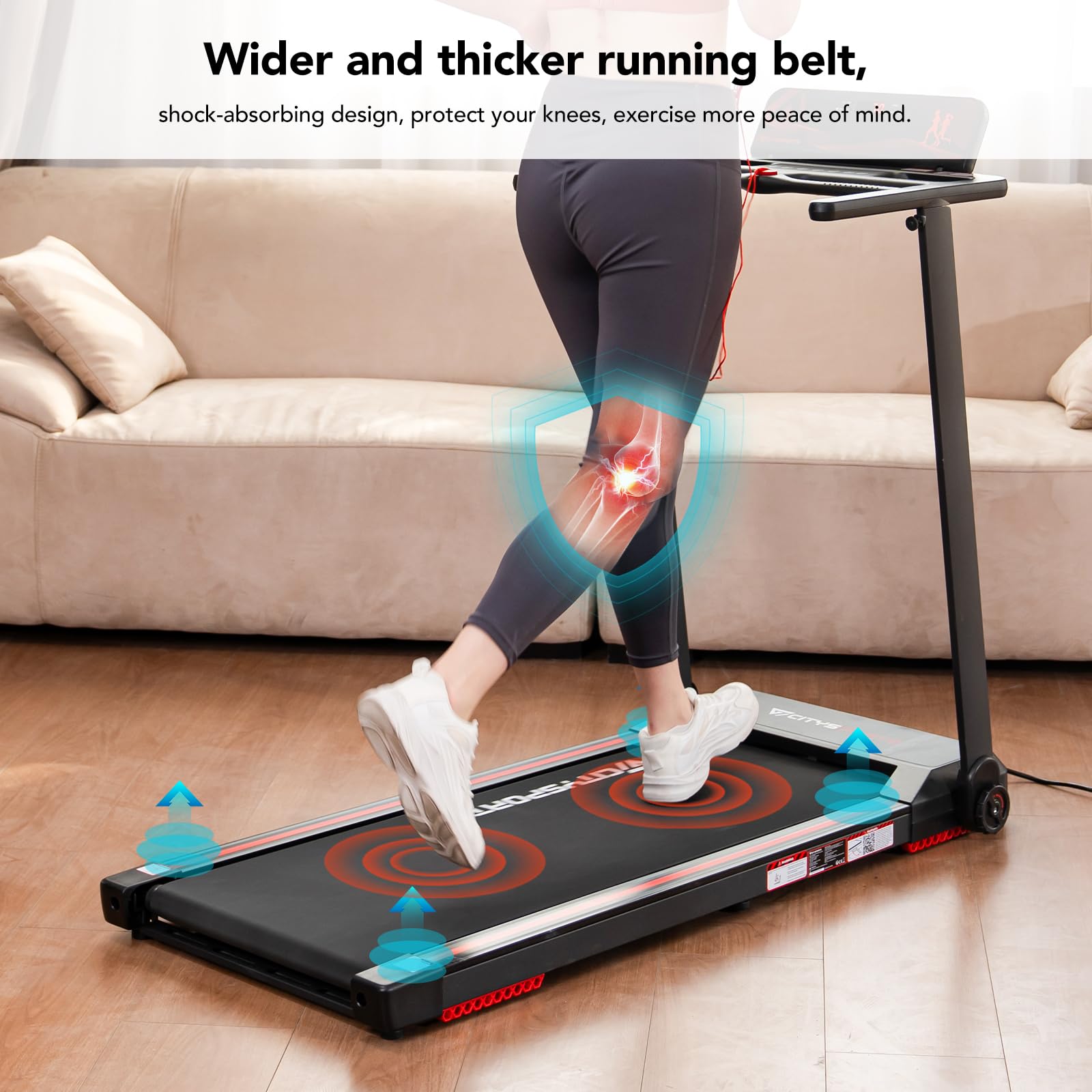 Tapis de course pliable CS-WP9 vitesse 12 km/h écran LED Bluetooth support tablette capacité 120 kg