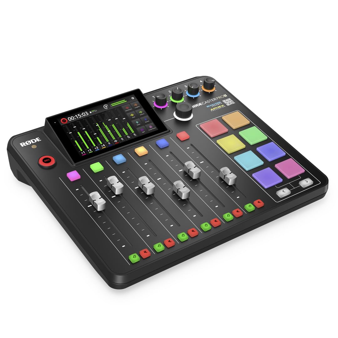 Podcast Produktionsstudio Pro II 9 Kanäle 4 Combo-Eingänge Dual USB-C Bluetooth 8 SMART Pads